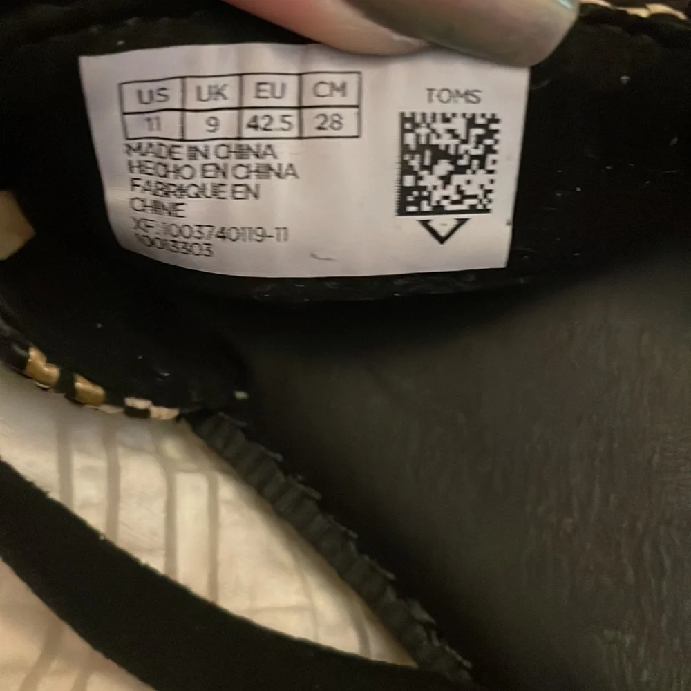 Toms Lexie Black Canvas/Geometric Woven Sandal. Size 11. NWOT🔹FIRM🔹 - Picture 7 of 13